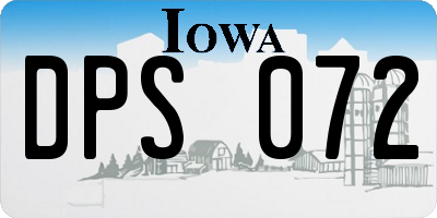 IA license plate DPS072