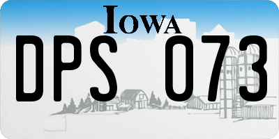 IA license plate DPS073