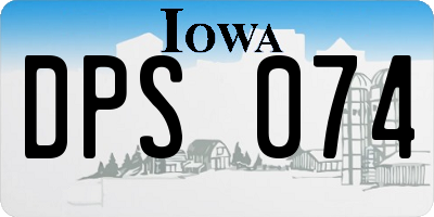 IA license plate DPS074