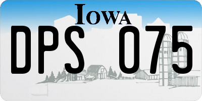 IA license plate DPS075