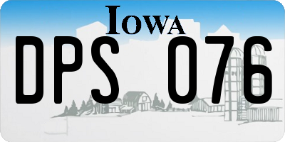 IA license plate DPS076