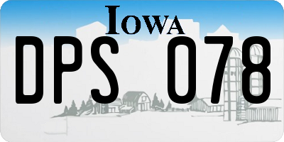 IA license plate DPS078