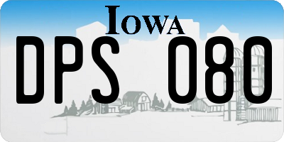 IA license plate DPS080