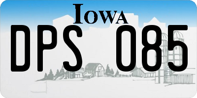 IA license plate DPS085