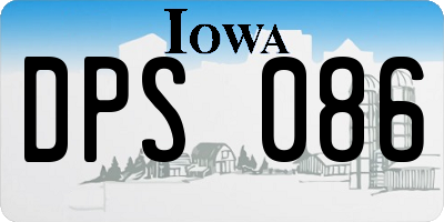 IA license plate DPS086