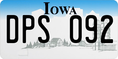 IA license plate DPS092