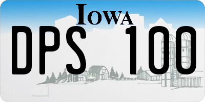 IA license plate DPS100