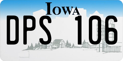 IA license plate DPS106