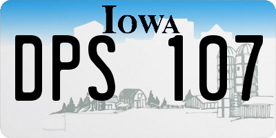 IA license plate DPS107