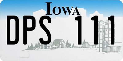 IA license plate DPS111