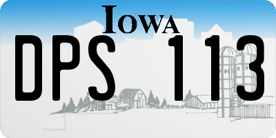 IA license plate DPS113