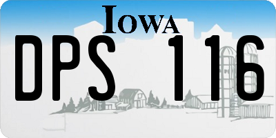 IA license plate DPS116