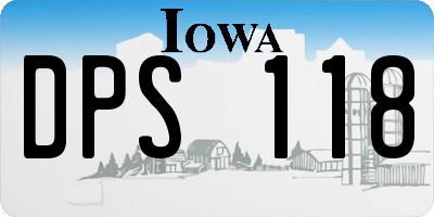 IA license plate DPS118