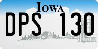 IA license plate DPS130