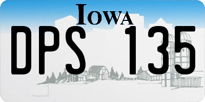 IA license plate DPS135