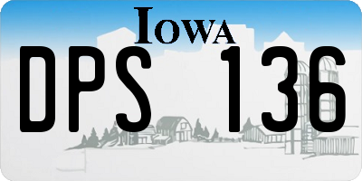 IA license plate DPS136