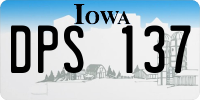 IA license plate DPS137