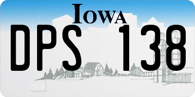 IA license plate DPS138
