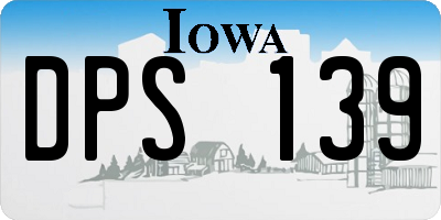 IA license plate DPS139