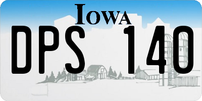 IA license plate DPS140