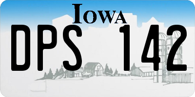 IA license plate DPS142