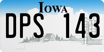 IA license plate DPS143