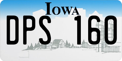 IA license plate DPS160