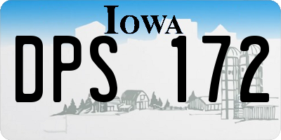 IA license plate DPS172