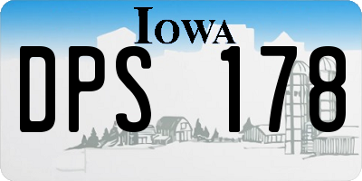 IA license plate DPS178
