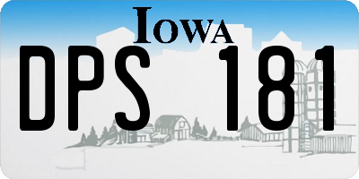 IA license plate DPS181