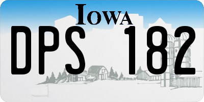 IA license plate DPS182
