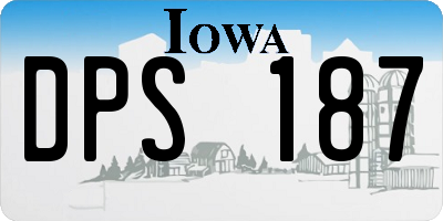 IA license plate DPS187
