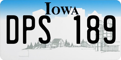 IA license plate DPS189