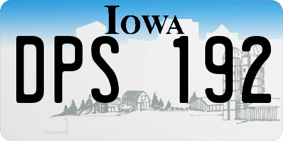 IA license plate DPS192