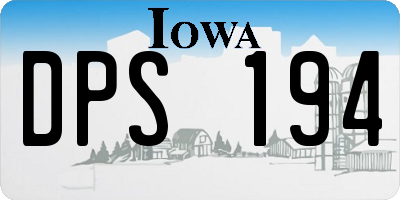 IA license plate DPS194