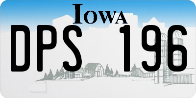 IA license plate DPS196