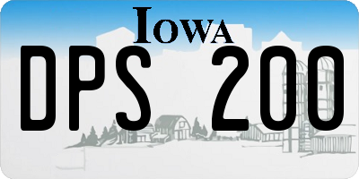 IA license plate DPS200