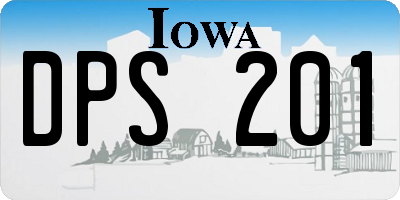 IA license plate DPS201