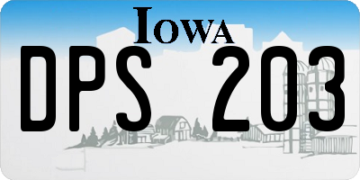 IA license plate DPS203