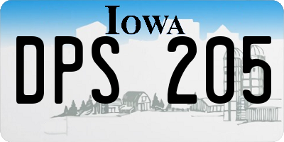 IA license plate DPS205