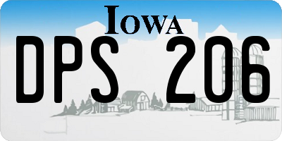 IA license plate DPS206