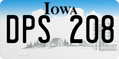 IA license plate DPS208