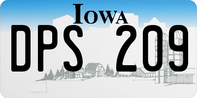 IA license plate DPS209