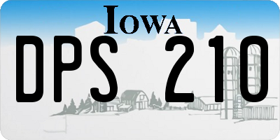 IA license plate DPS210