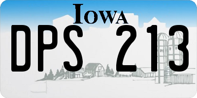 IA license plate DPS213