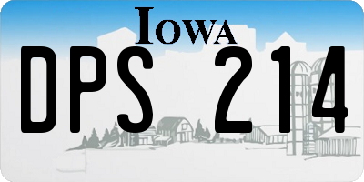 IA license plate DPS214