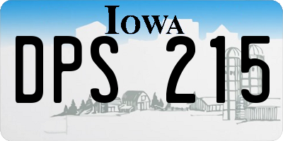 IA license plate DPS215