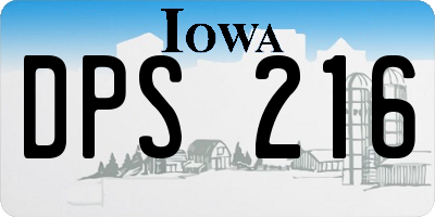 IA license plate DPS216