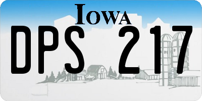 IA license plate DPS217