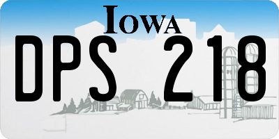 IA license plate DPS218
